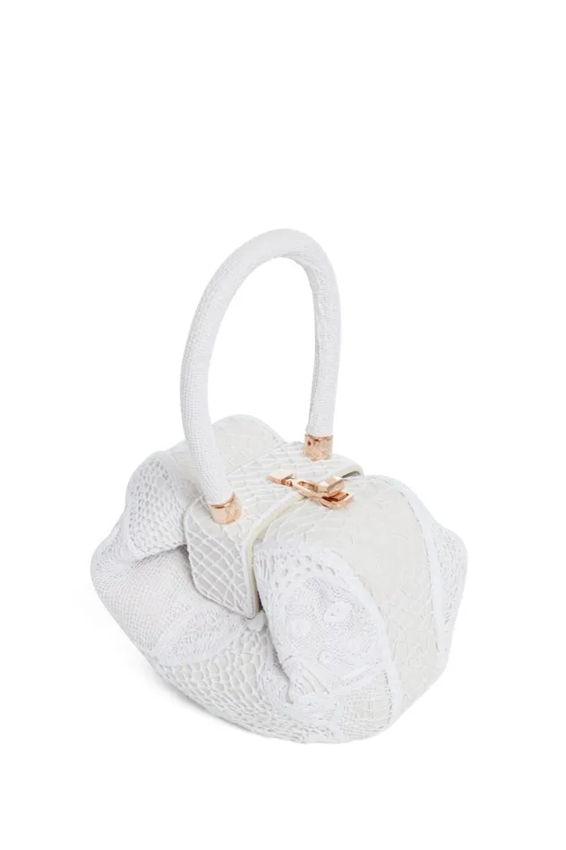 WomenMen Top Handles Gabriela Hearst Nina Bag In Ivory Nappa Leather With Cotton Macrame