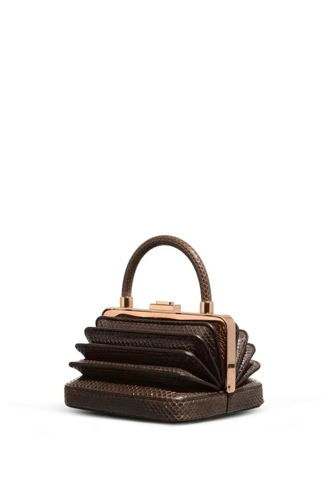 WomenMen Top Handles Gabriela Hearst Small Diana Bag In Charcoal Snakeskin