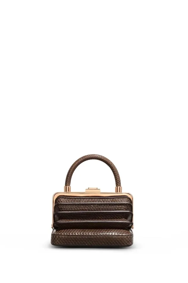 WomenMen Top Handles Gabriela Hearst Small Diana Bag In Charcoal Snakeskin