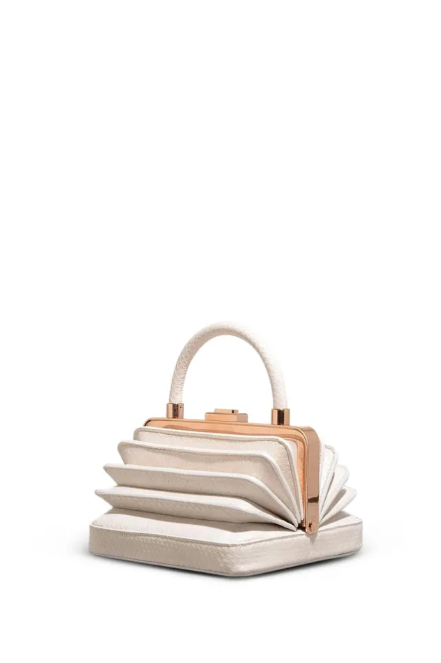 WomenMen Top Handles Gabriela Hearst Small Diana Bag In Ivory Snakeskin