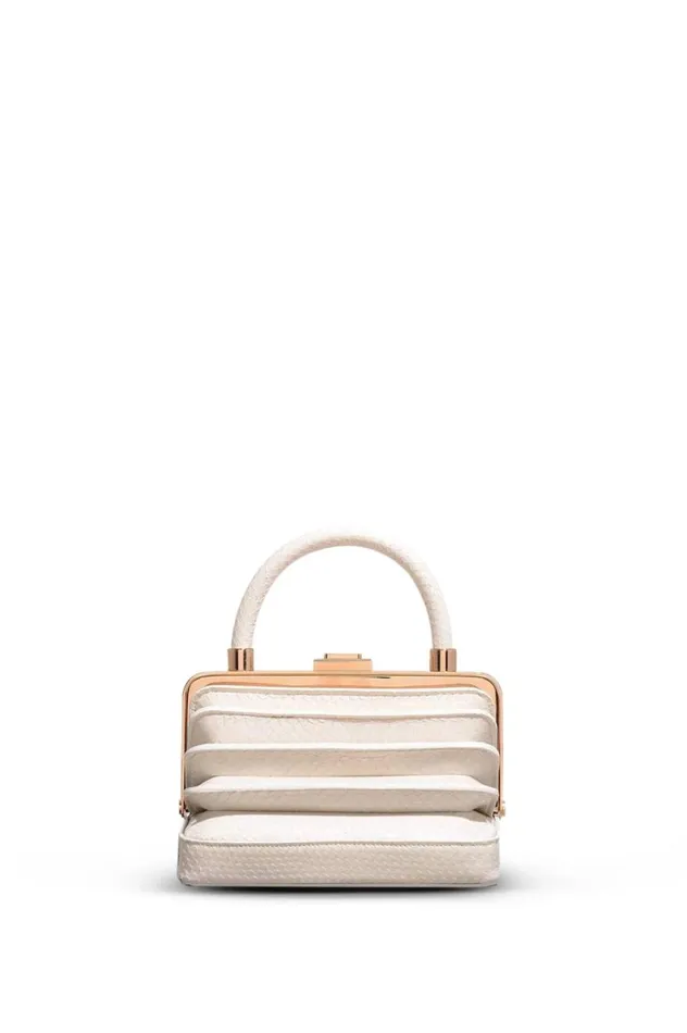 WomenMen Top Handles Gabriela Hearst Small Diana Bag In Ivory Snakeskin