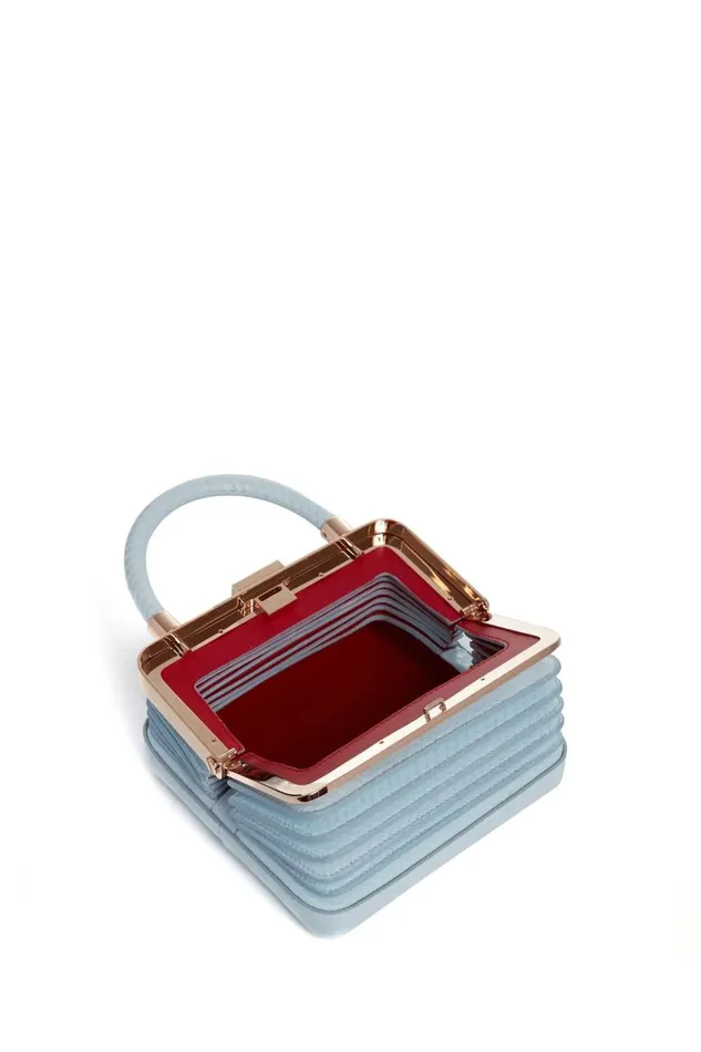 WomenMen Top Handles Gabriela Hearst Small Diana Bag In Light Blue Snakeskin