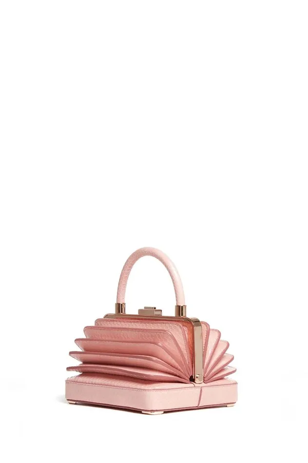 WomenMen Top Handles Gabriela Hearst Small Diana Bag In Pink Snakeskin