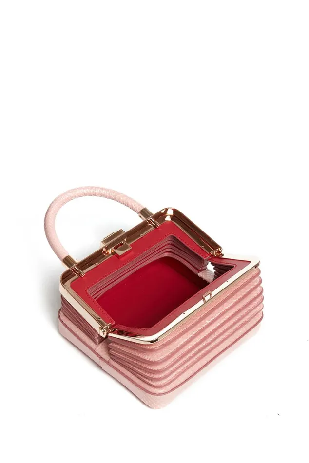 WomenMen Top Handles Gabriela Hearst Small Diana Bag In Pink Snakeskin