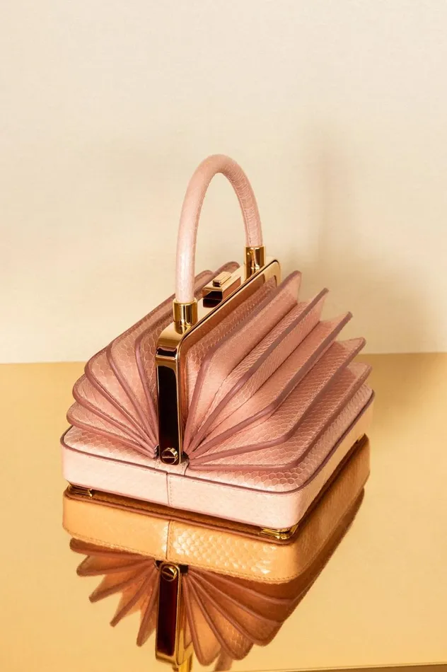 WomenMen Top Handles Gabriela Hearst Small Diana Bag In Pink Snakeskin