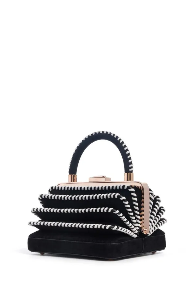 WomenMen Top Handles Gabriela Hearst Whipstitch Diana Bag In Black Suede