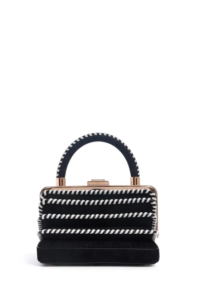 WomenMen Top Handles Gabriela Hearst Whipstitch Diana Bag In Black Suede