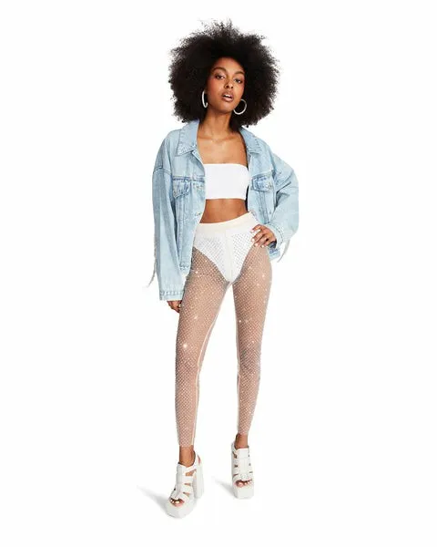 Women MESH RHINESTONE PANTS IVORY Ivory Steve Madden Bottoms