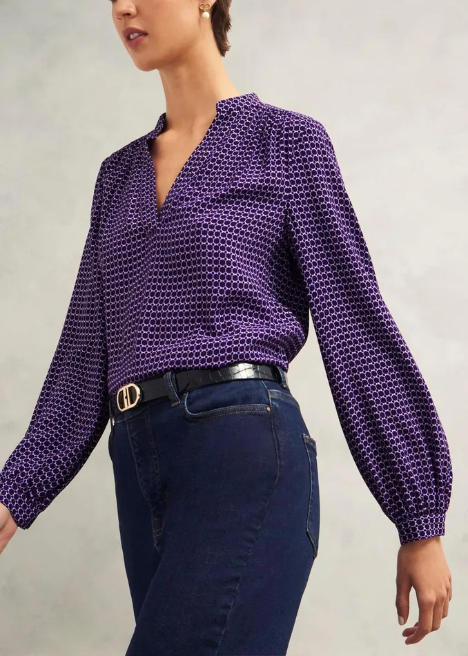 Women Mila Blouse Purple Multi Hobbs Tops
