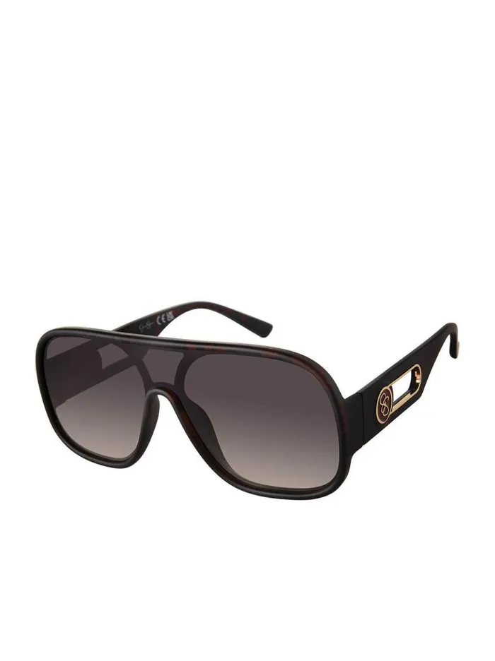 Women Modern Shield Aviator Sunglasses In Matte Tortoise Jessica Simpson Sunglasses