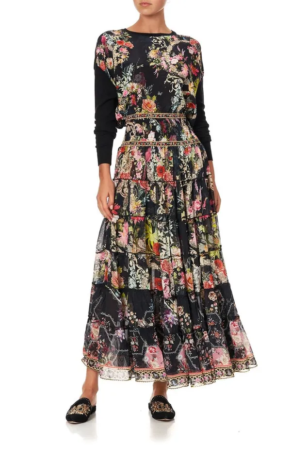 Women Modest Clothing Camilla Long Sleeve Jumper With Print Front Hampton Hive