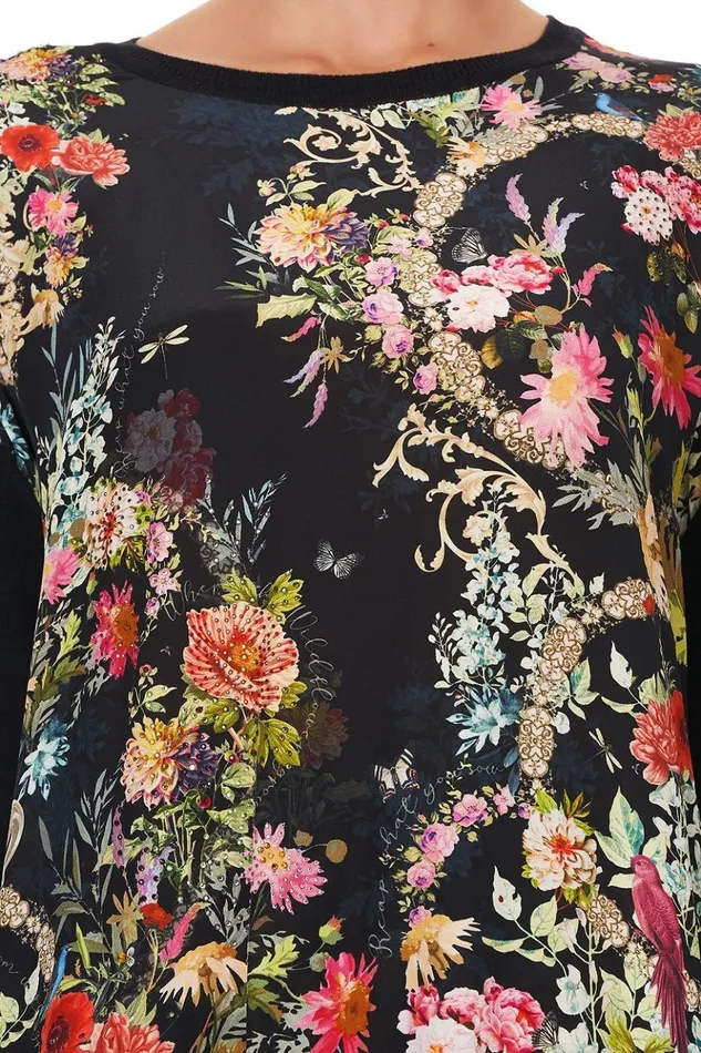 Women Modest Clothing Camilla Long Sleeve Jumper With Print Front Hampton Hive