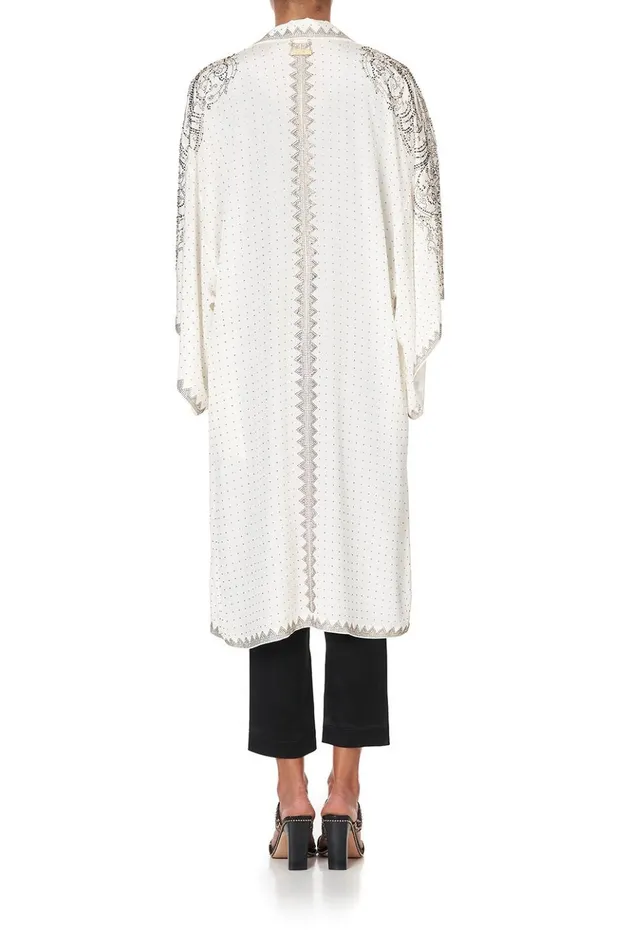 Women Modest Clothing Camilla Mid Length Kimono Coat Luxe Cream