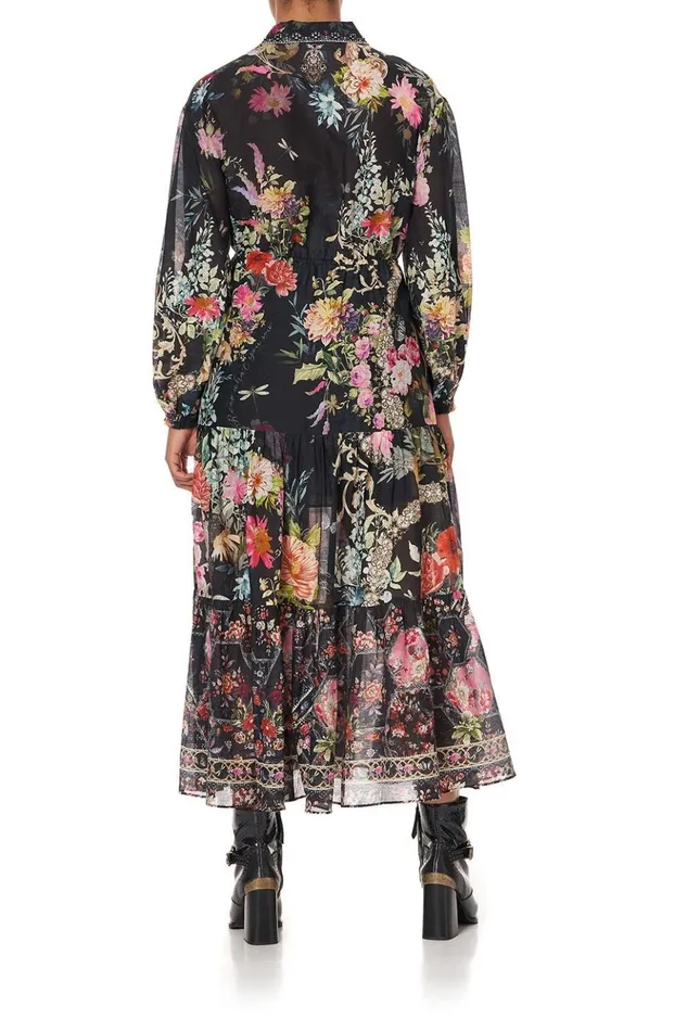 Women Modest Clothing Camilla Tiered Long Shirt Dress Hampton Hive