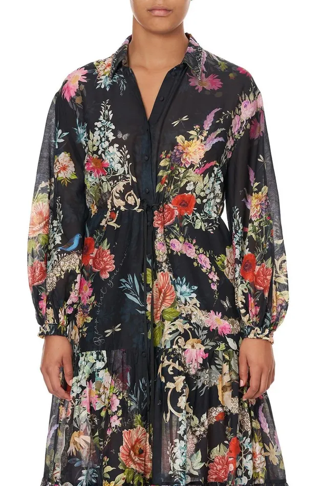 Women Modest Clothing Camilla Tiered Long Shirt Dress Hampton Hive