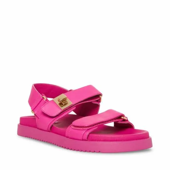 Women MONA PINK LEATHER Pink Leather Steve Madden Sandals Women MONA PINK LEATHER Pink Leather Steve Madden Sandals