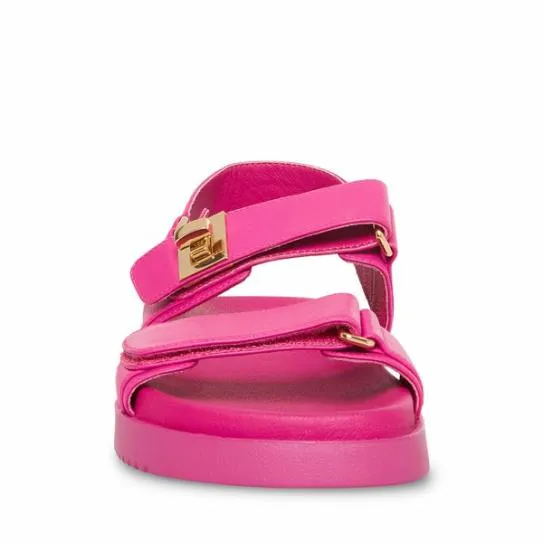 Women MONA PINK LEATHER Pink Leather Steve Madden Sandals Women MONA PINK LEATHER Pink Leather Steve Madden Sandals