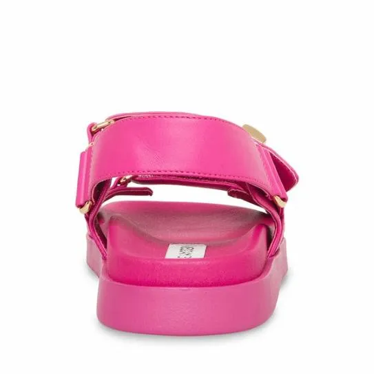 Women MONA PINK LEATHER Pink Leather Steve Madden Sandals Women MONA PINK LEATHER Pink Leather Steve Madden Sandals