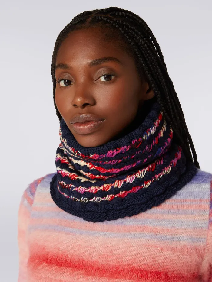 Women MultiWorked Wool Knit Neck Warmer Multicoloured Missoni Scarves and Foulards Women MultiWorked Wool Knit Neck Warmer Multicoloured Missoni Scarves and Foulards