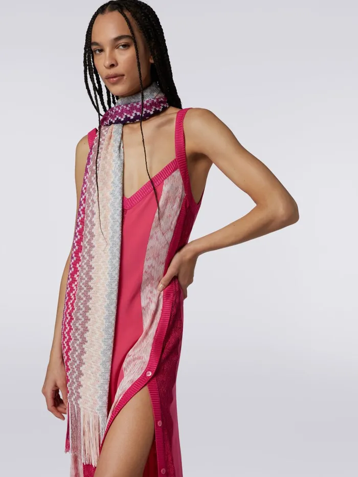 Women Multicoloured Modal And Lurex Stole With Fringes Multicoloured Missoni Scarves and Foulards Women Multicoloured Modal And Lurex Stole With Fringes Multicoloured Missoni Scarves and Foulards