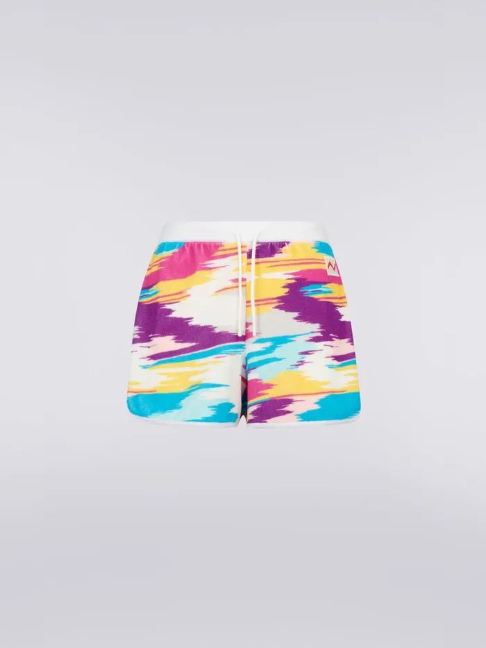Women Multicoloured Slub Terry Shorts With Drawstring Multicoloured Missoni Beachwear