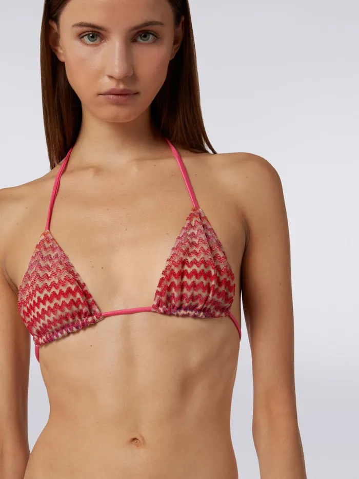 Women Multicoloured Zigzag Tulle Bikini Pink Missoni Swimsuits Women Multicoloured Zigzag Tulle Bikini Pink Missoni Swimsuits