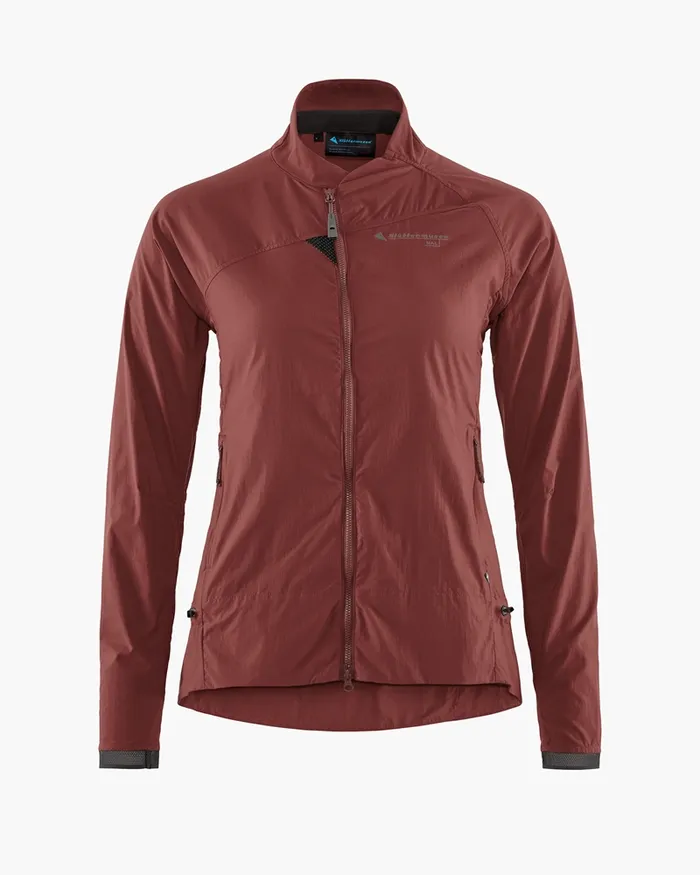 Women Nal Windbreaker Jacket Madder Red Klttermusen Wind Resistant Jackets