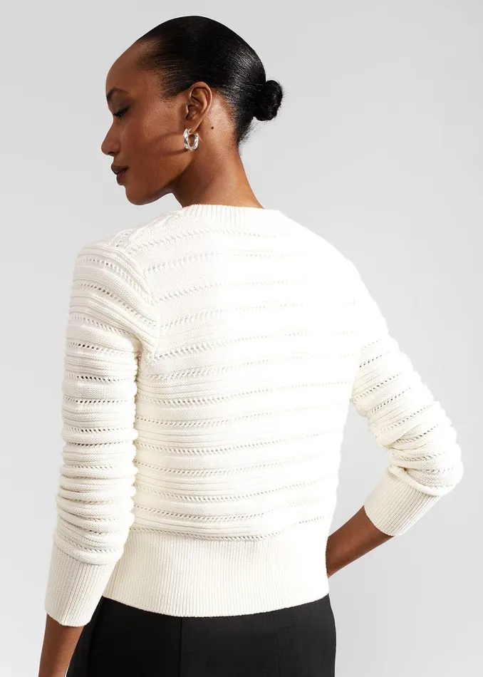 Women Naomi Cotton Cardigan Ivory Hobbs Jumpers and Cardigans