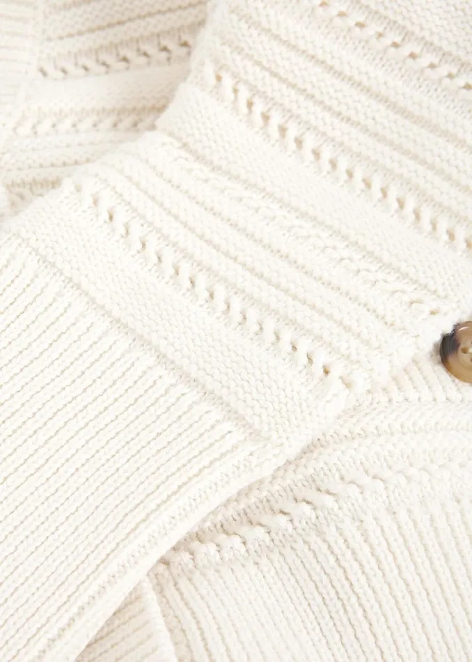 Women Naomi Cotton Cardigan Ivory Hobbs Jumpers and Cardigans