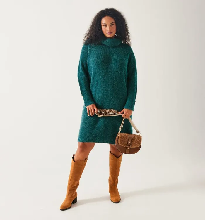 Women Nautical Jumper Dress 8211 Emerald Green Promod Dresses