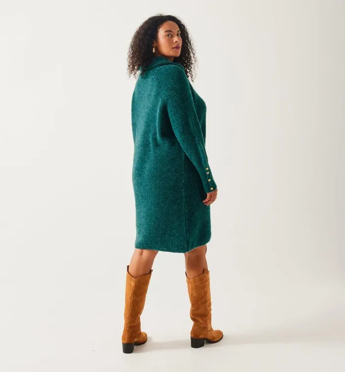 Women Nautical Jumper Dress 8211 Emerald Green Promod Dresses