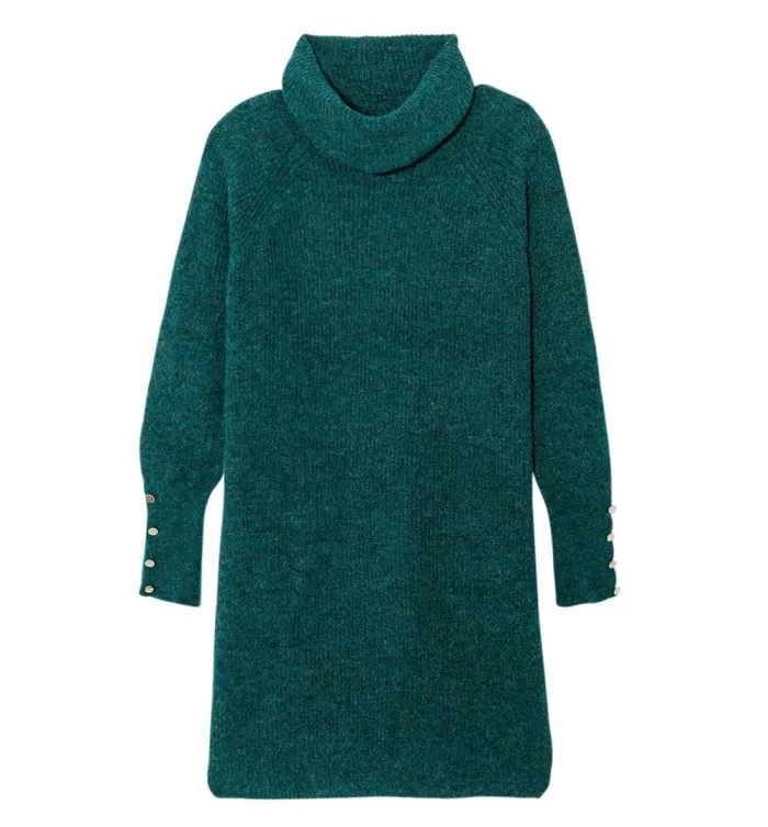 Women Nautical Jumper Dress 8211 Emerald Green Promod Dresses