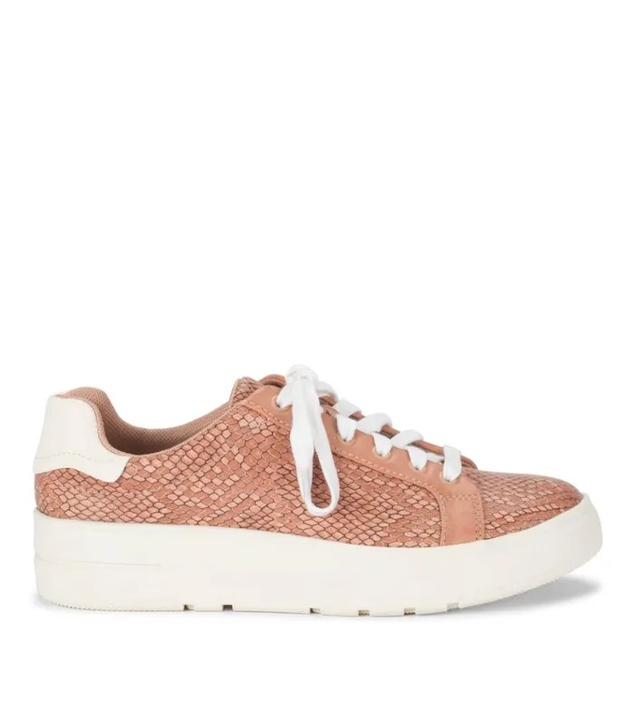 Women Nishelle Lace Up Sneaker Soft Pink Snake Baretraps Flats and Loafers
