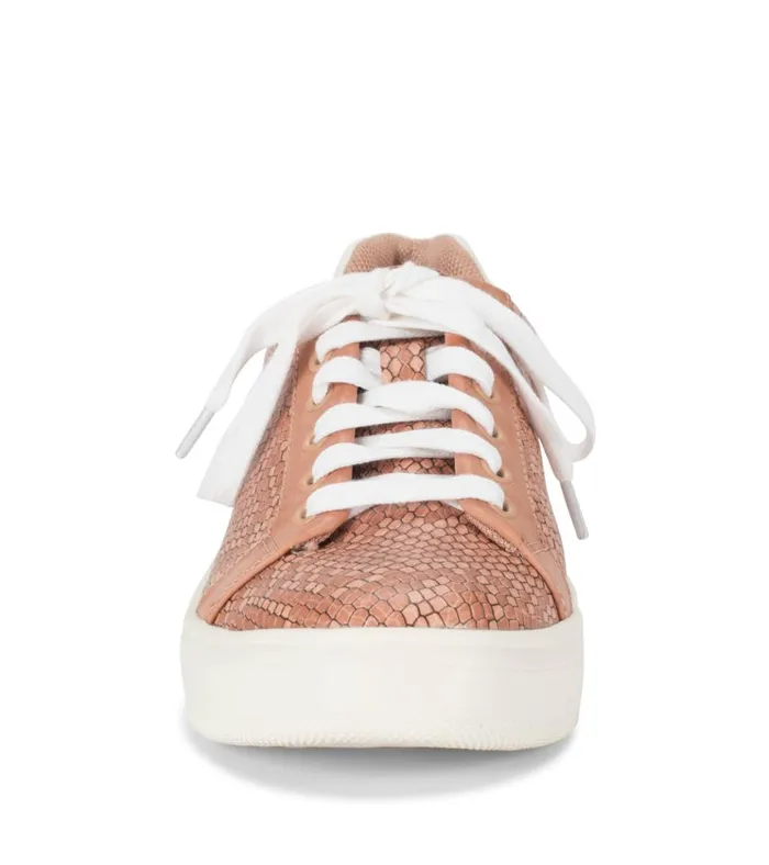 Women Nishelle Lace Up Sneaker Soft Pink Snake Baretraps Flats and Loafers