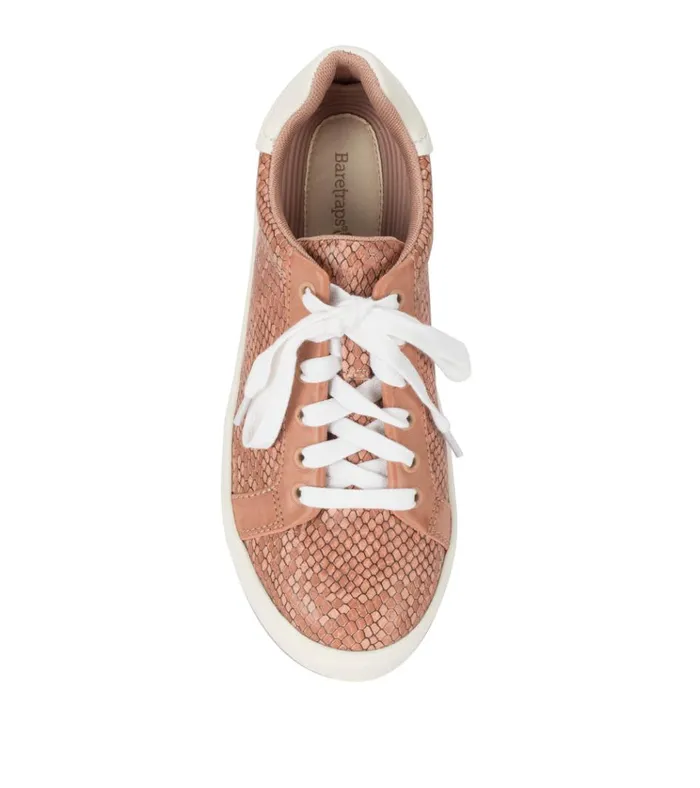 Women Nishelle Lace Up Sneaker Soft Pink Snake Baretraps Flats and Loafers