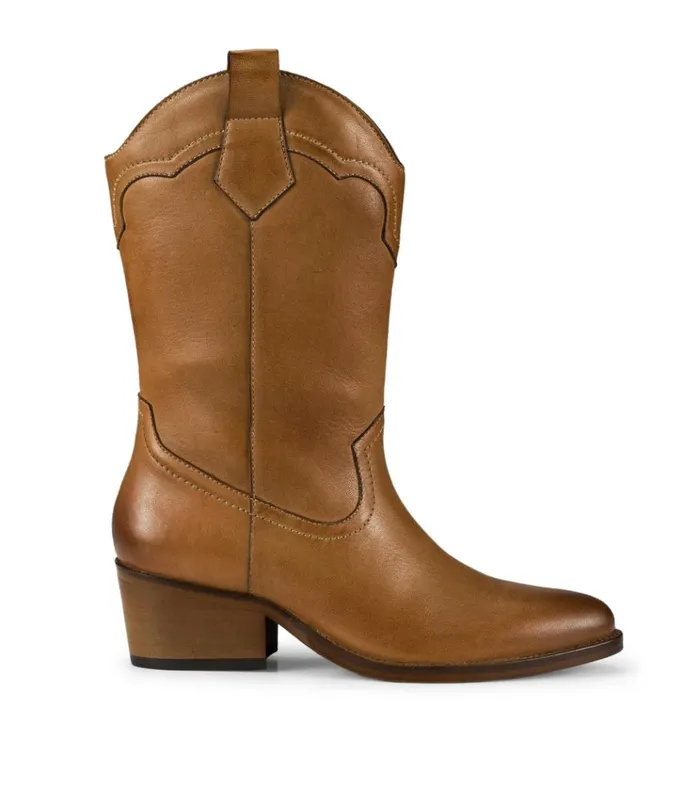 Women Nita Western Boot Cognac Leather Baretraps Knee High Boots