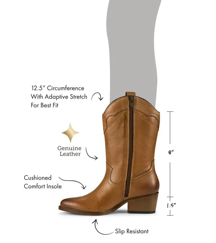 Women Nita Western Boot Cognac Leather Baretraps Knee High Boots