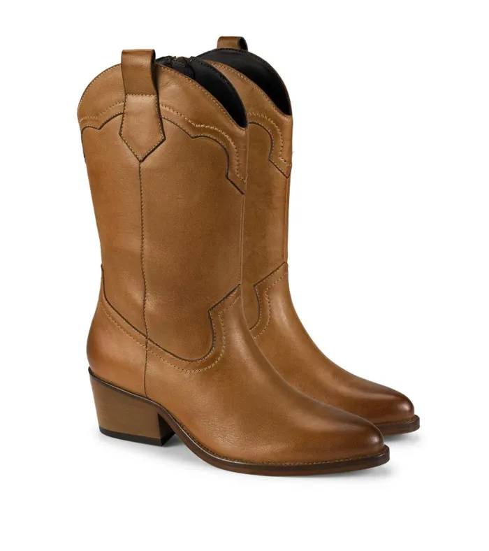 Women Nita Western Boot Cognac Leather Baretraps Knee High Boots