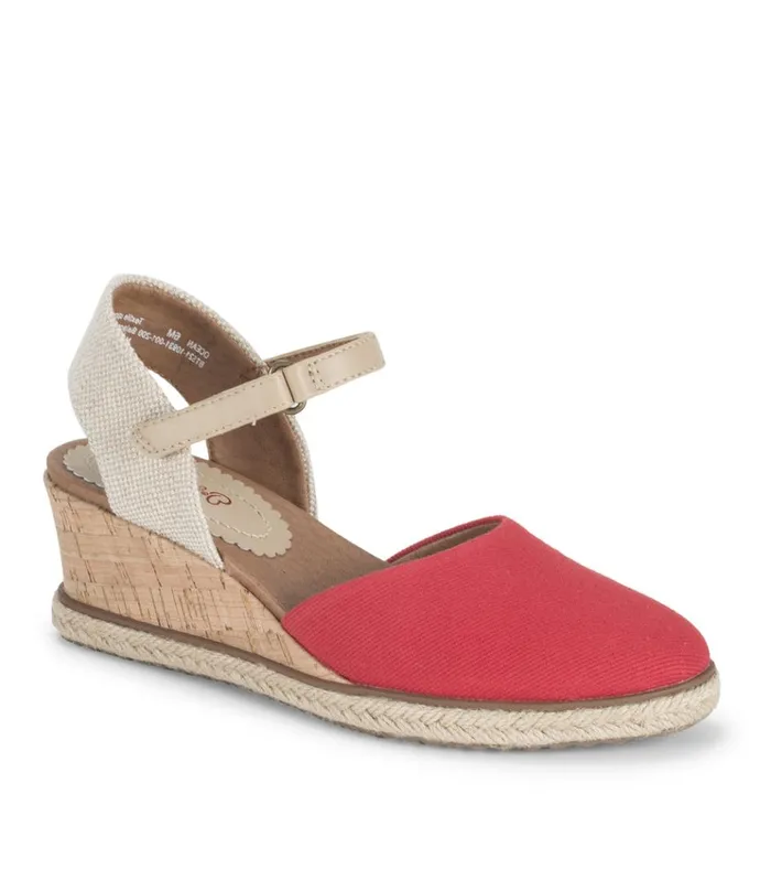 Women Ocean Closed Toe Wedge Sandal Red Baretraps Wedge Sandals