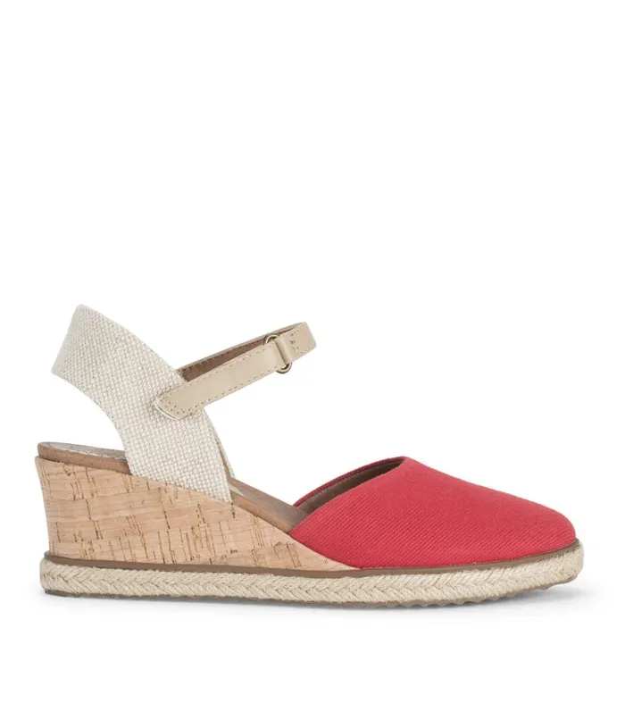 Women Ocean Closed Toe Wedge Sandal Red Baretraps Wedge Sandals