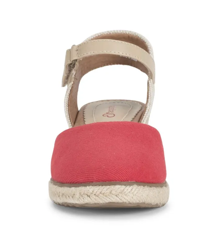 Women Ocean Closed Toe Wedge Sandal Red Baretraps Wedge Sandals