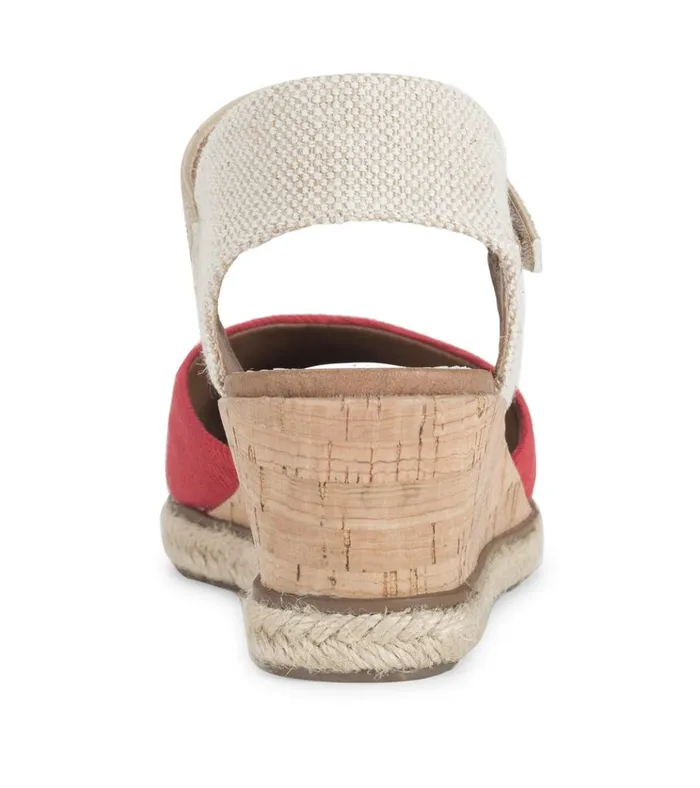 Women Ocean Closed Toe Wedge Sandal Red Baretraps Wedge Sandals