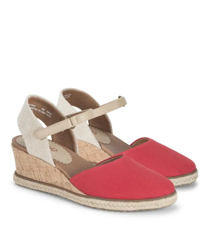 Women Ocean Closed Toe Wedge Sandal Red Baretraps Wedge Sandals