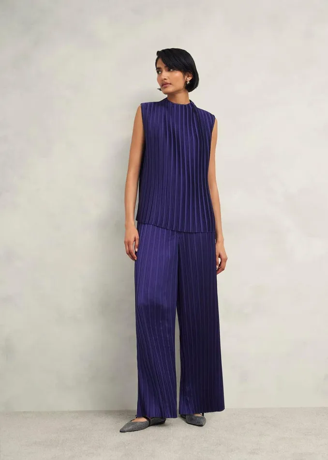 Women Orla Pleated Trousers Rich Blue Hobbs Trousers