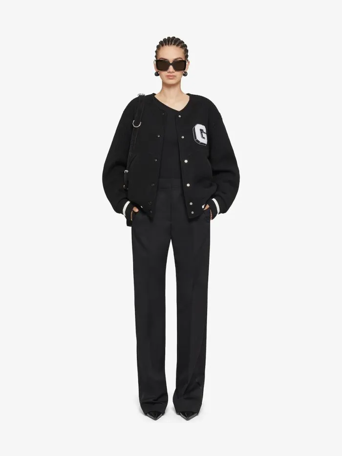 Women Outerwear and Blousons Givenchy GIVENCHY College Varsity Jacket In Wool Black