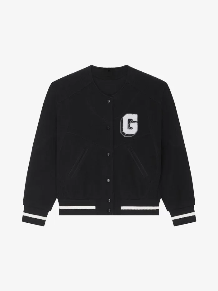 Women Outerwear and Blousons Givenchy GIVENCHY College Varsity Jacket In Wool Black