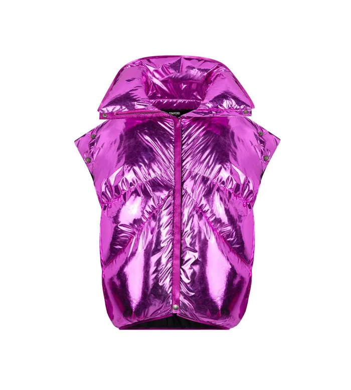 Women Outerwear Tom Ford Nylon Puffer With Detachable Sleeves Fuschia Women Outerwear Tom Ford Nylon Puffer With Detachable Sleeves Fuschia