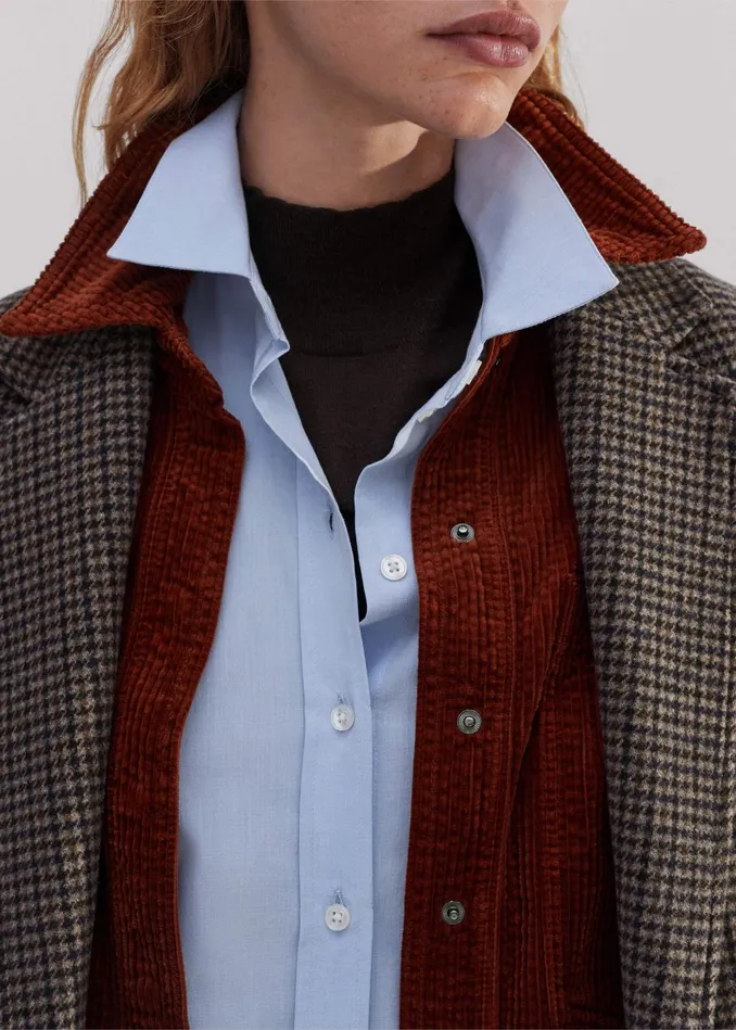 Women Oversized Cord Shacket Conker MEEM