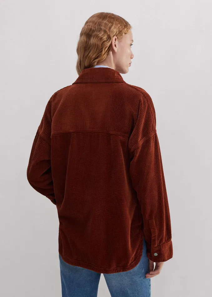 Women Oversized Cord Shacket Conker MEEM