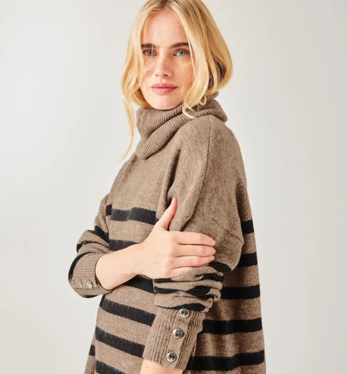 Women Oversized Cowl Neck Jumper 8211 Rayure Grege Promod Jumpers And Cardigans Women Oversized Cowl Neck Jumper 8211 Rayure Grege Promod Jumpers And Cardigans